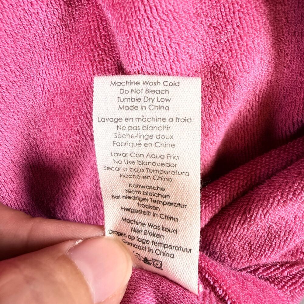 PJ Salvage terry knit dress - pink nightgown swimsuit coverup elastic waist sz M - Picture 5 of 8
